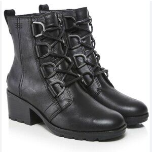 Sorel Cate Waterproof Lace-Up Boot - Size 7 - Black